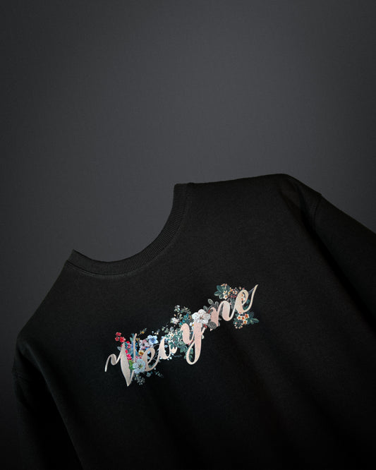 BLACK FLORAL KING T-SHIRT